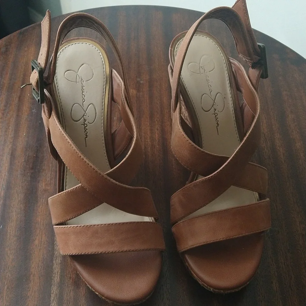 Jessica Simpson Tan Platform Sandals